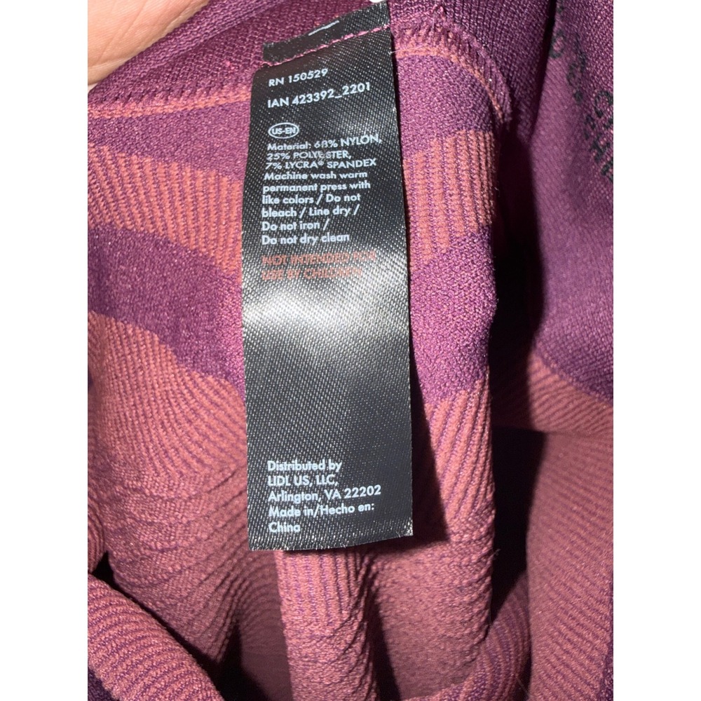 CRIVIT Seamless High-Waist Compression Leggings Burgundy Ribbed Athletic Women's - Picture 6 of 7